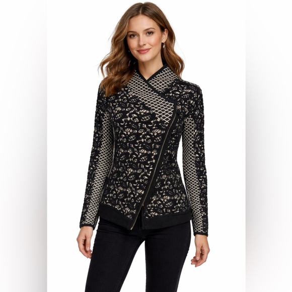Moth Sweaters - Moth Shawl Cardigan Sweater S Small Black Ivory Stretch Cotton Zip Foldover